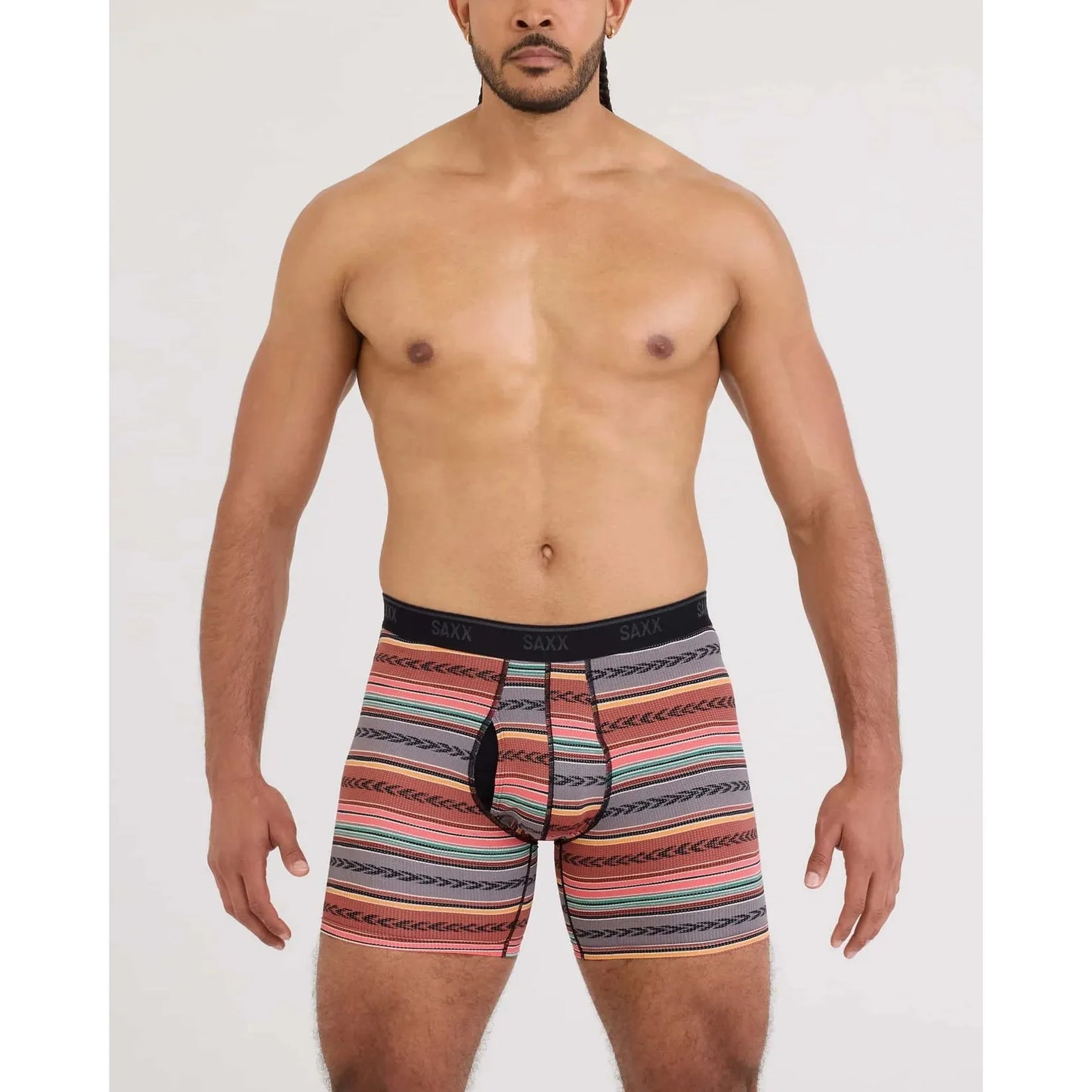 Saxx Quest Quick Dry Mesh BB Fly Globetrekker Stripe - Multi Colour