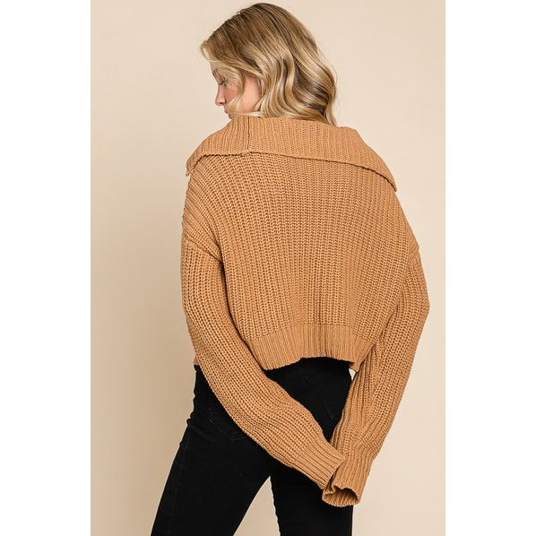Vanilla Bay Women's Knit Long Sleeve Button Down Thick Sweater - Camel