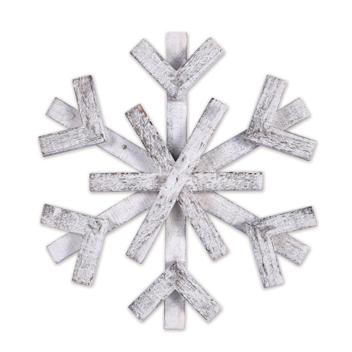 Edenborough White Wooden Snowflake - 18"