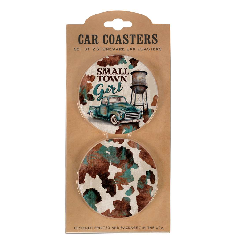 Edenborough 2pk Car Coasters - Small Town Girl