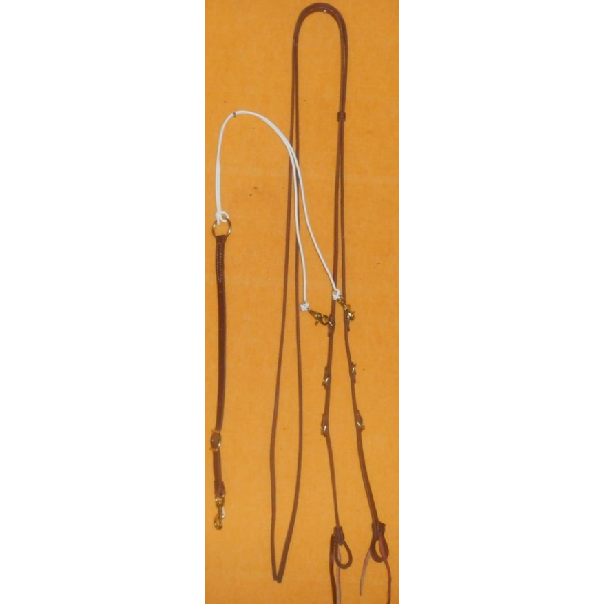 Irvine 5/8" Harness Leather Split Rein Martingale - Natural