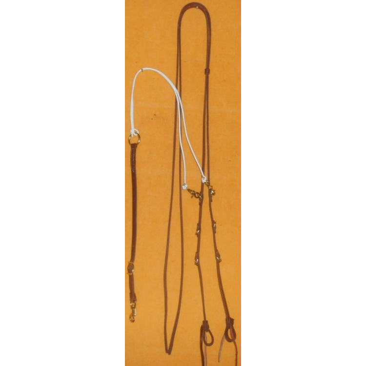 Irvine 5/8" Harness Leather Split Rein Martingale - Dark Oil