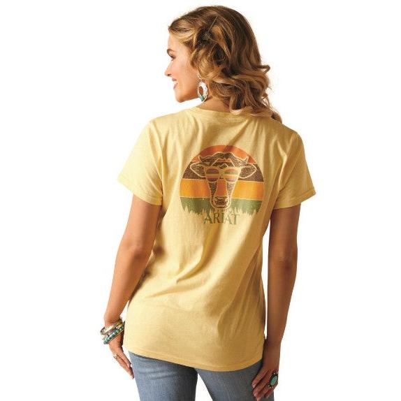 Ariat Women's Cow Sunset Short Sleeve T-Shirt - Jojoba