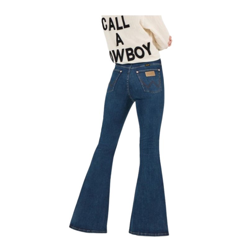 Wrangler Women's Lainey Wilson Pull On Bell Bottoms- Dark Denim Wash