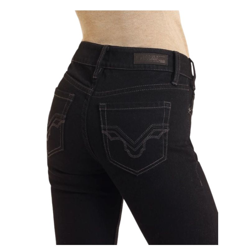 Rock & Roll Women's Mid Rise Bootcut Jean - Black