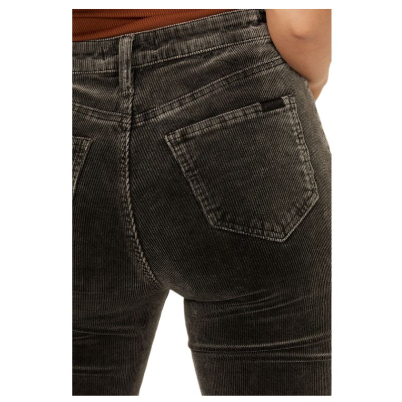 Rock & Roll Women's Corduroy Modest High Rise Boot Cut Pant - Charcoal