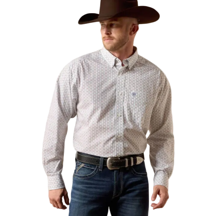 Ariat Men's Wrinkle Free Willke Long Sleeve Shirt - White