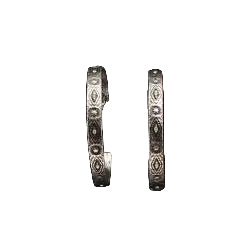 Silver Strike Aztec Engraved Hoop Earrings - Silver