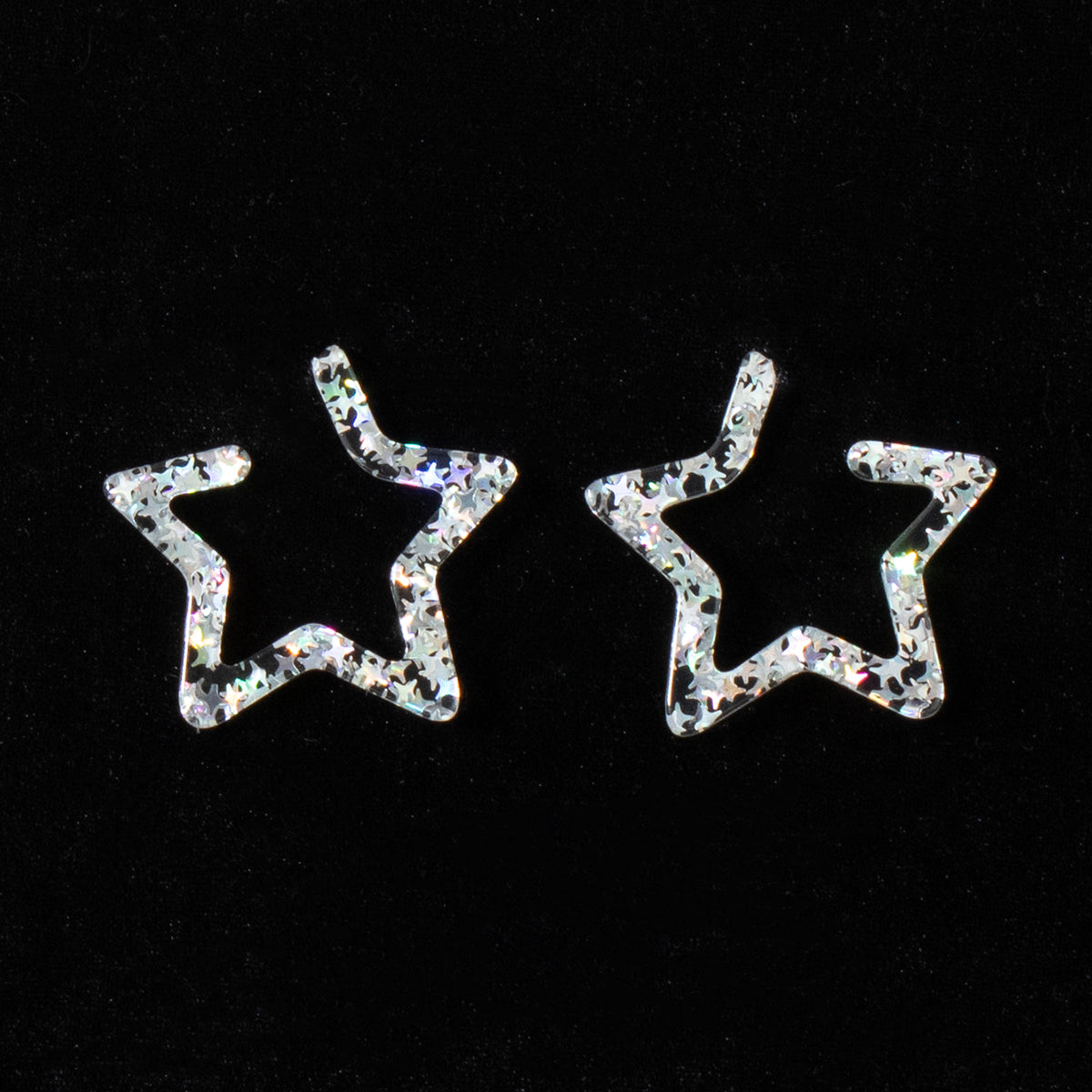 Glitter star earrings online