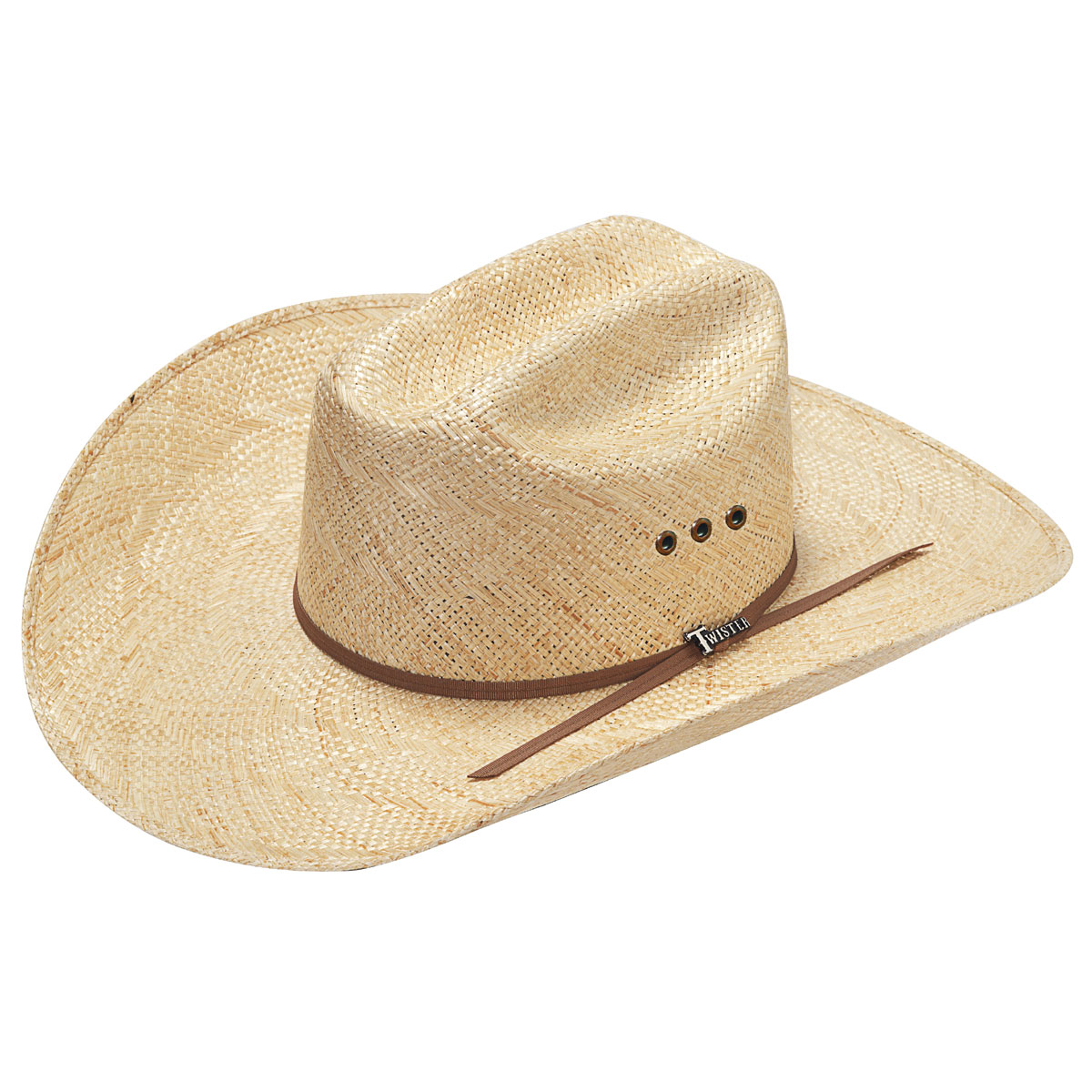 **Twister Sisal Western Hat - 2-Cord Golden Brown Band