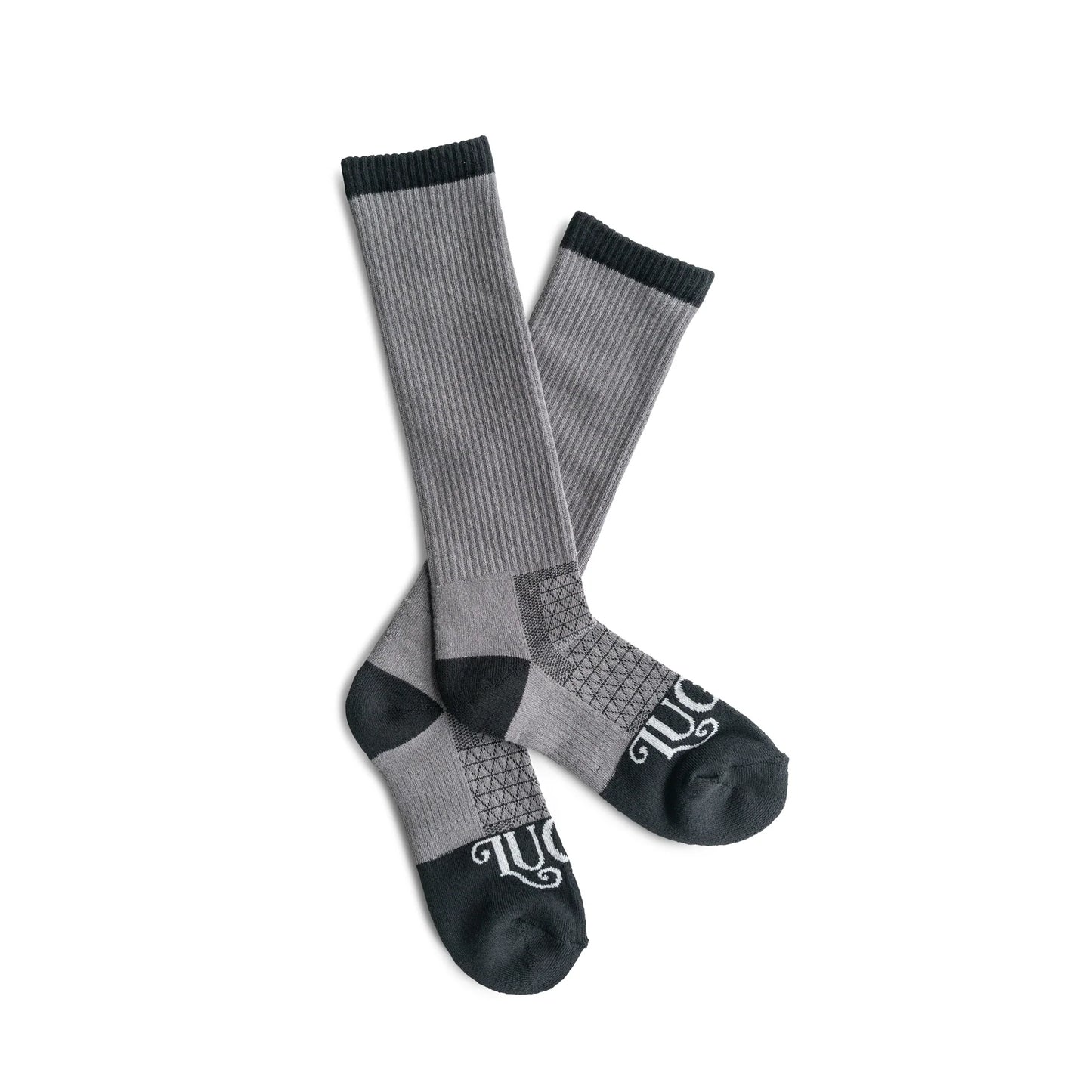 Lucky Chuck The Cowboy Grey Performance Boot Socks