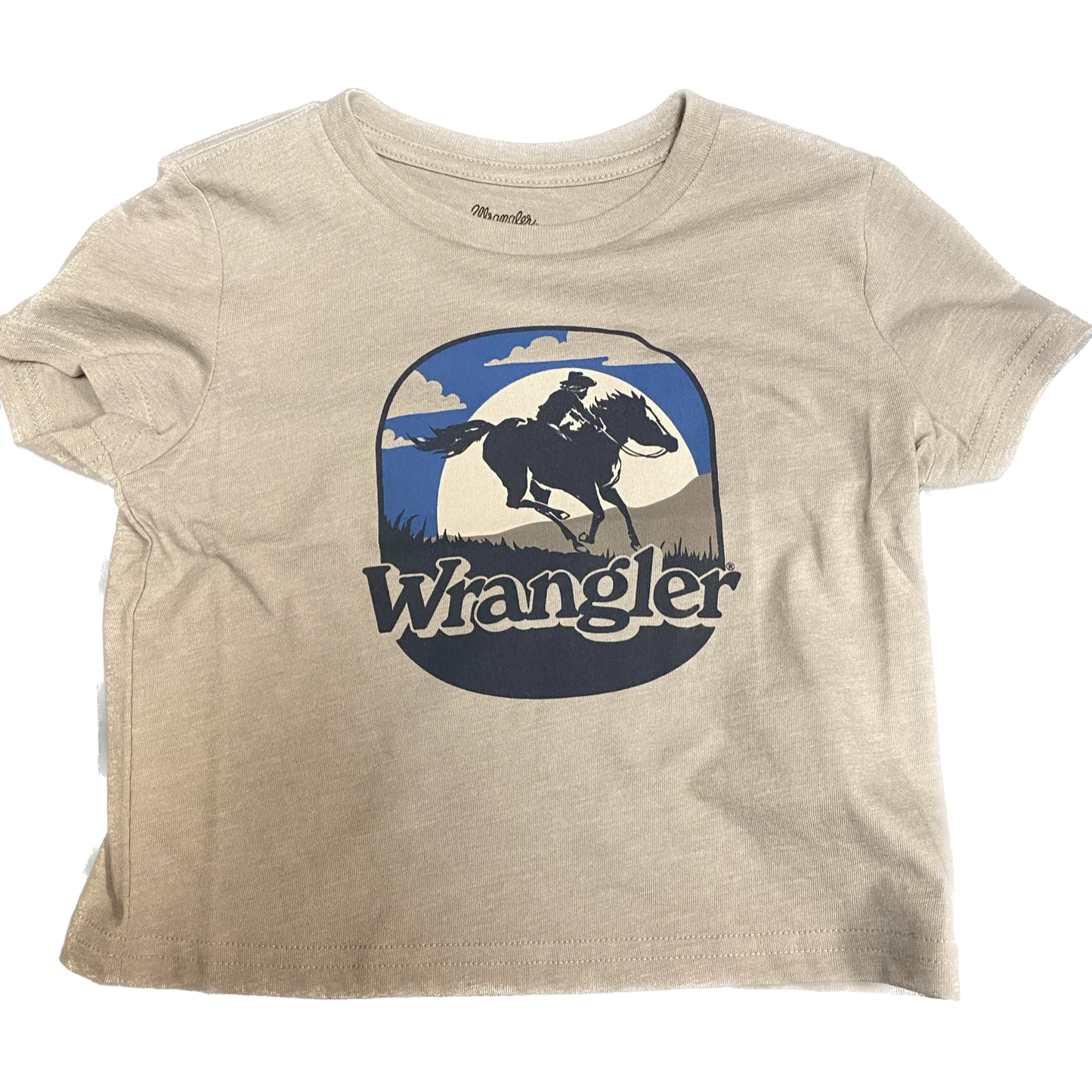 Wrangler Boys Short Sleeve Sunset Rider Tee Shirt- Grey