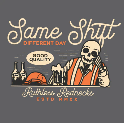 Ruthless Rednecks Tapped Out Short Sleeve Tee Shirt - Charcoal