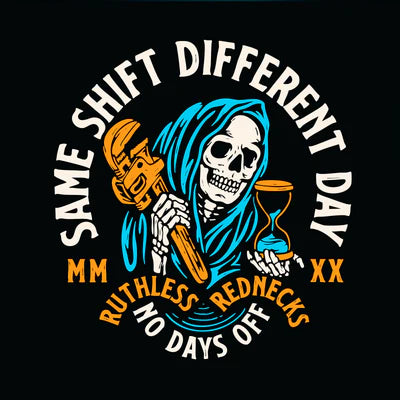 Ruthless Rednecks Nine-Die Short Sleeve Tee Shirt - Black