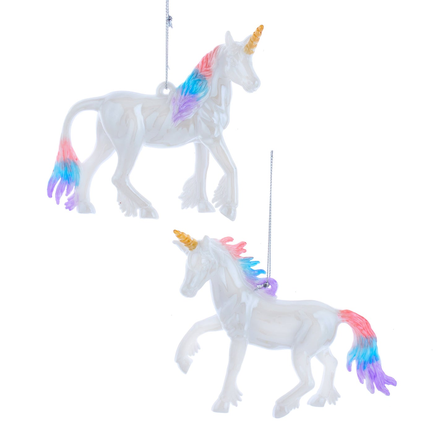 4.2" White / Pastel Unicorn Ornament 2/A