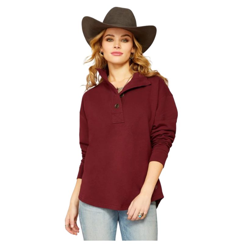 Ariat Women's Hometown Long Sleeve Sweatshirt- Tawny Port