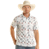 Panhandle Slim Men's Cowboy Short Sleeve Polo Snap Shirt - Turquoise