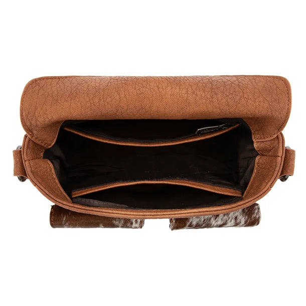 Trinity Ranch Genuine Hair On Cowhide Tooled Crossbody Bag- Multiple Colours