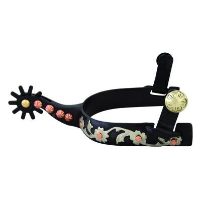 Aime Imports Ladies Spur GS Trim N Dots 3/4" Band 2" Shank - Black