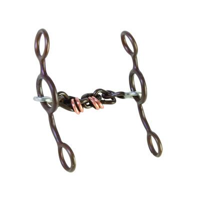 Aime Imports Chain Gag Bit 6" Cheek 5 1/8" Big Chain Links Mo. - Brown