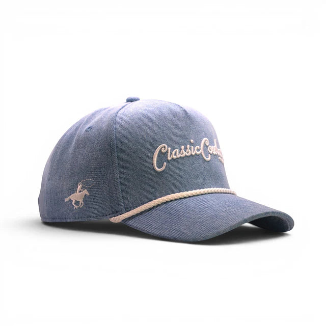Classic Cowboy Unisex The Drifter Denim Cap - Blue