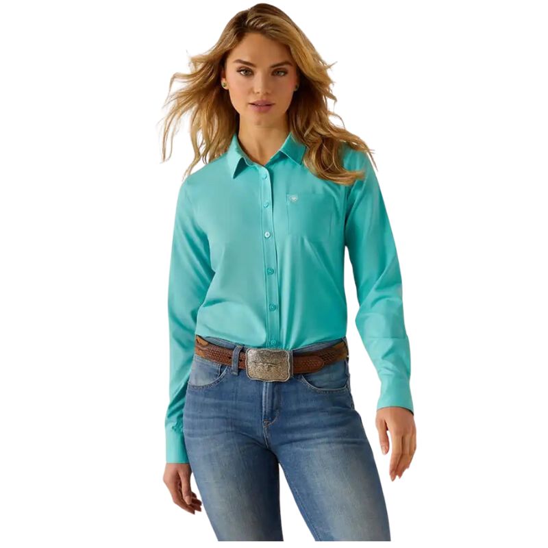 Ariat Women's Kirby Pro Team Long Sleeve Shirt - Blue Turquoise