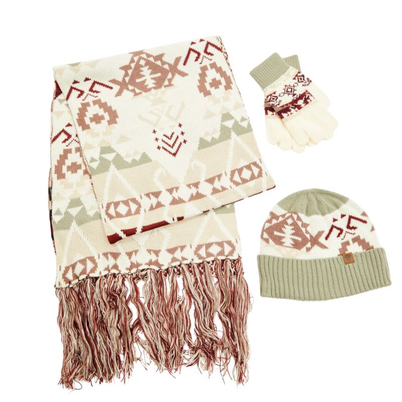 Panhandle Southwest Print 3 piece Scarf Set- Eggshell
