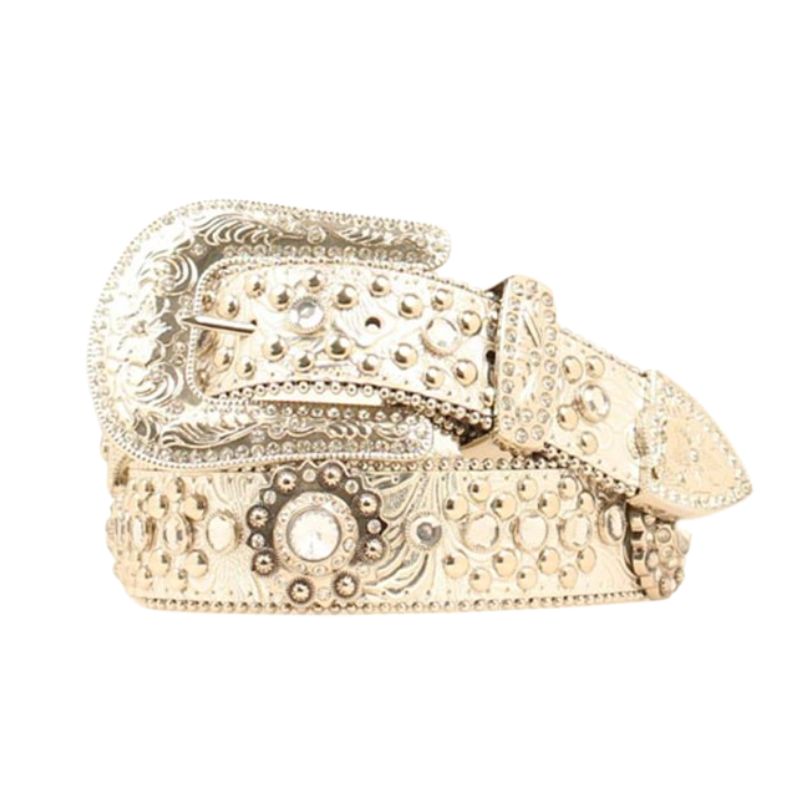 Blazin Roxx Women's Belt 1.5" Silver Floral Embossed