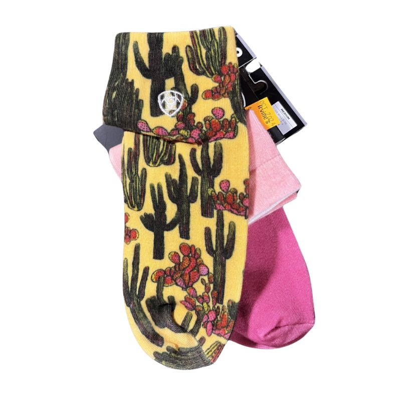 Ariat Cactus Sunset Ankle Sock- Multi Color 2 pack