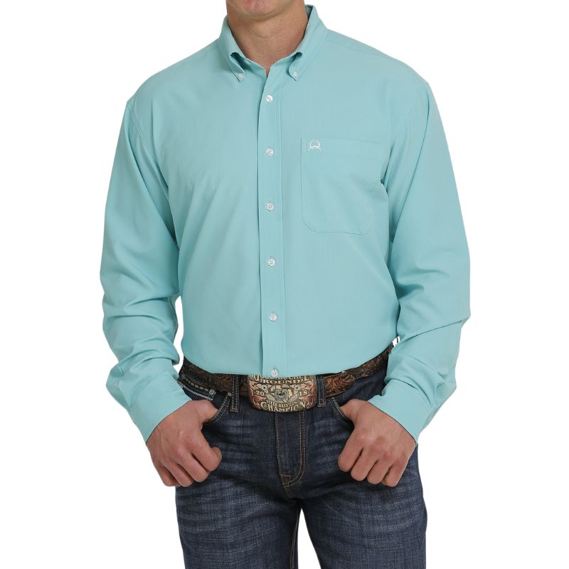 Cinch Men's LS Solid Arenaflex Shirt - Turquoise