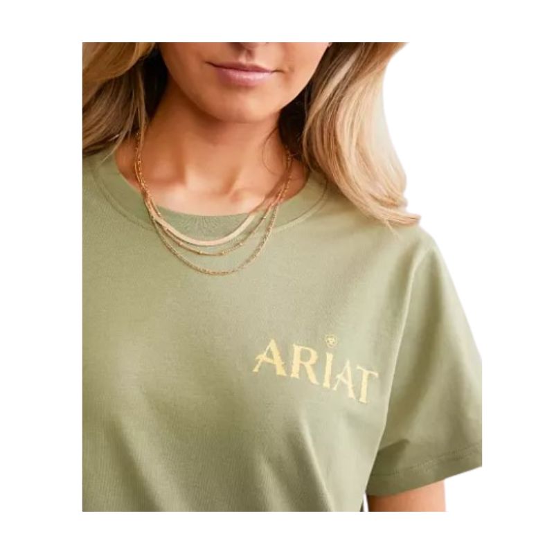 Ariat Women's Desert Scene Short Sleeve T-Shirt - Oil Green