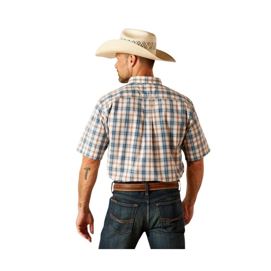Ariat Men's Pro Series Rowdy Classic Fit Short Sleeve Shirt - Blue Plaid