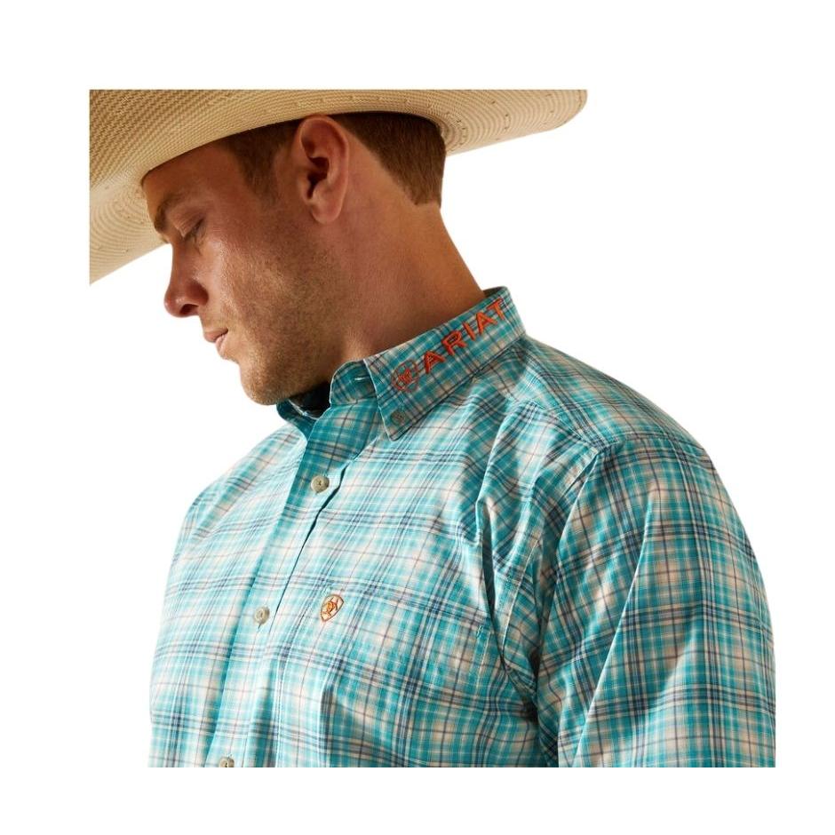 Ariat Men's Team Vincent Classic Fit Long Sleeve Shirt- Turquoise