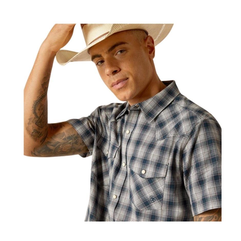 Ariat Men's Haven Retro Fit Snap Short Sleeve Shirt - Deep Pond