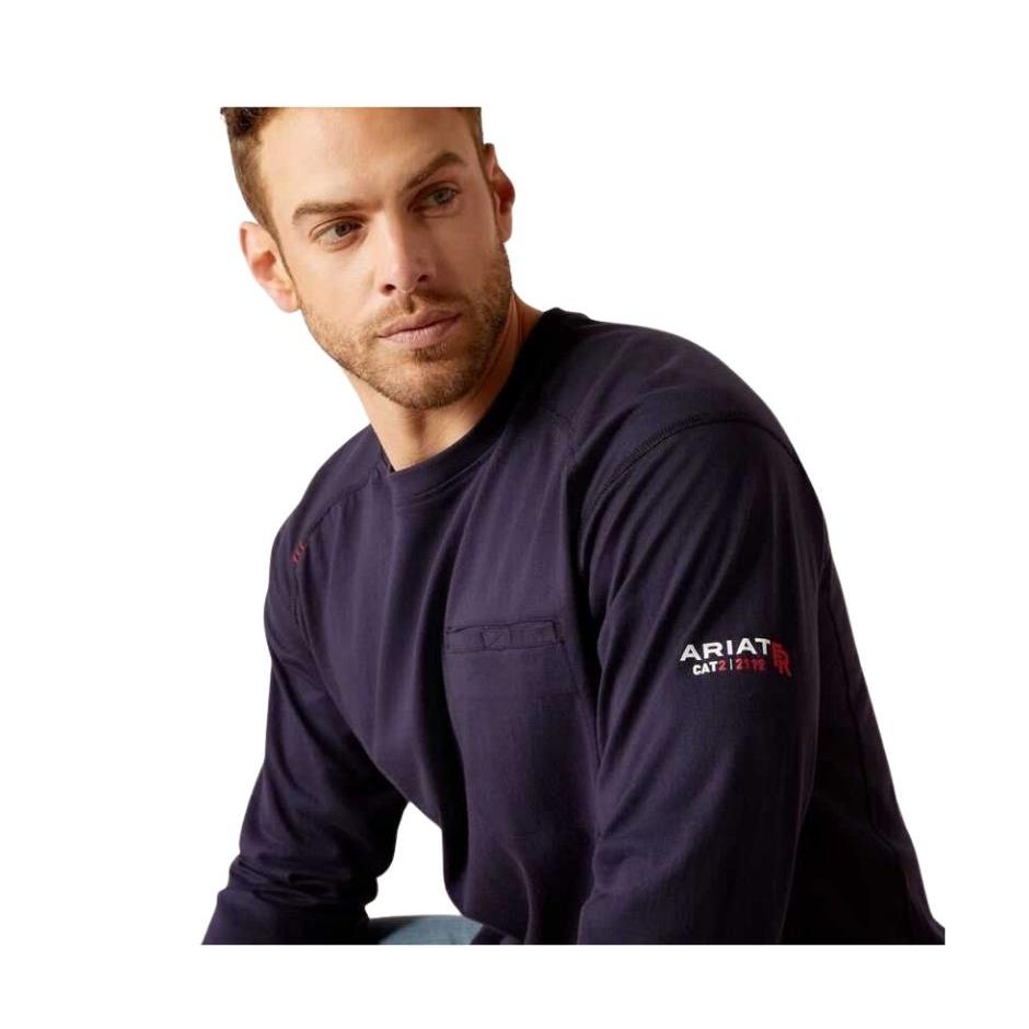 Ariat Men's FR Air True Grit Long Sleeve Shirt - Navy
