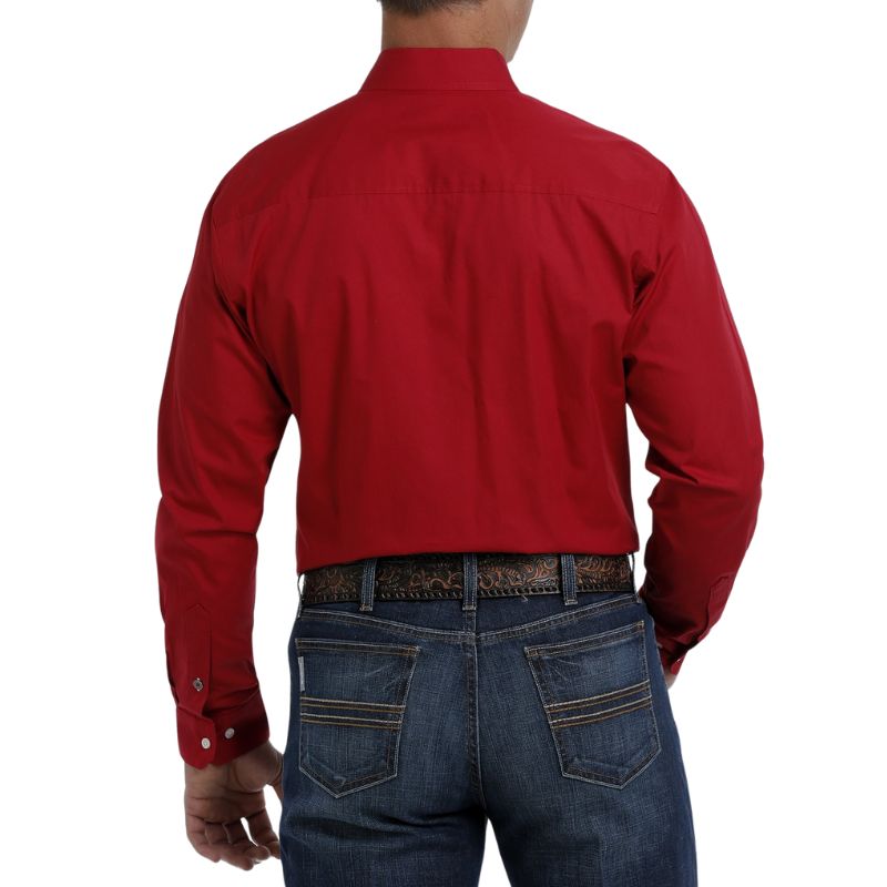 Cinch Men's Solid Modern Western LS - Red
