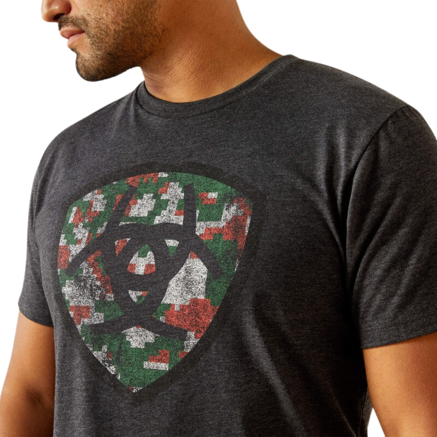 Ariat Men's Short Sleeve Mexidigi Distressed Tee Shirt- Charcoal Heather