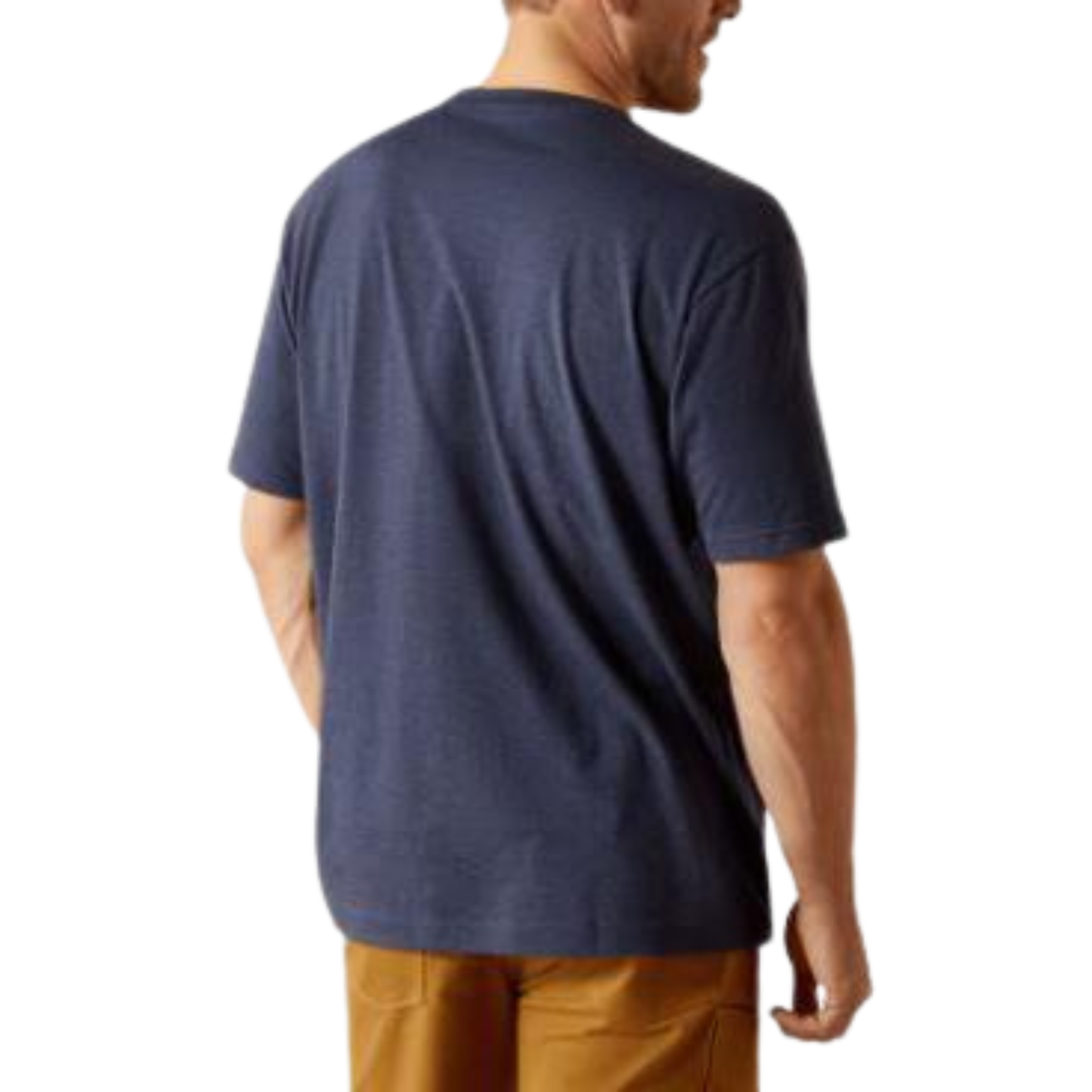 Ariat Men's Rebar Cotton Strong Standard Short Sleeve Tee Shirt-Navy Heather