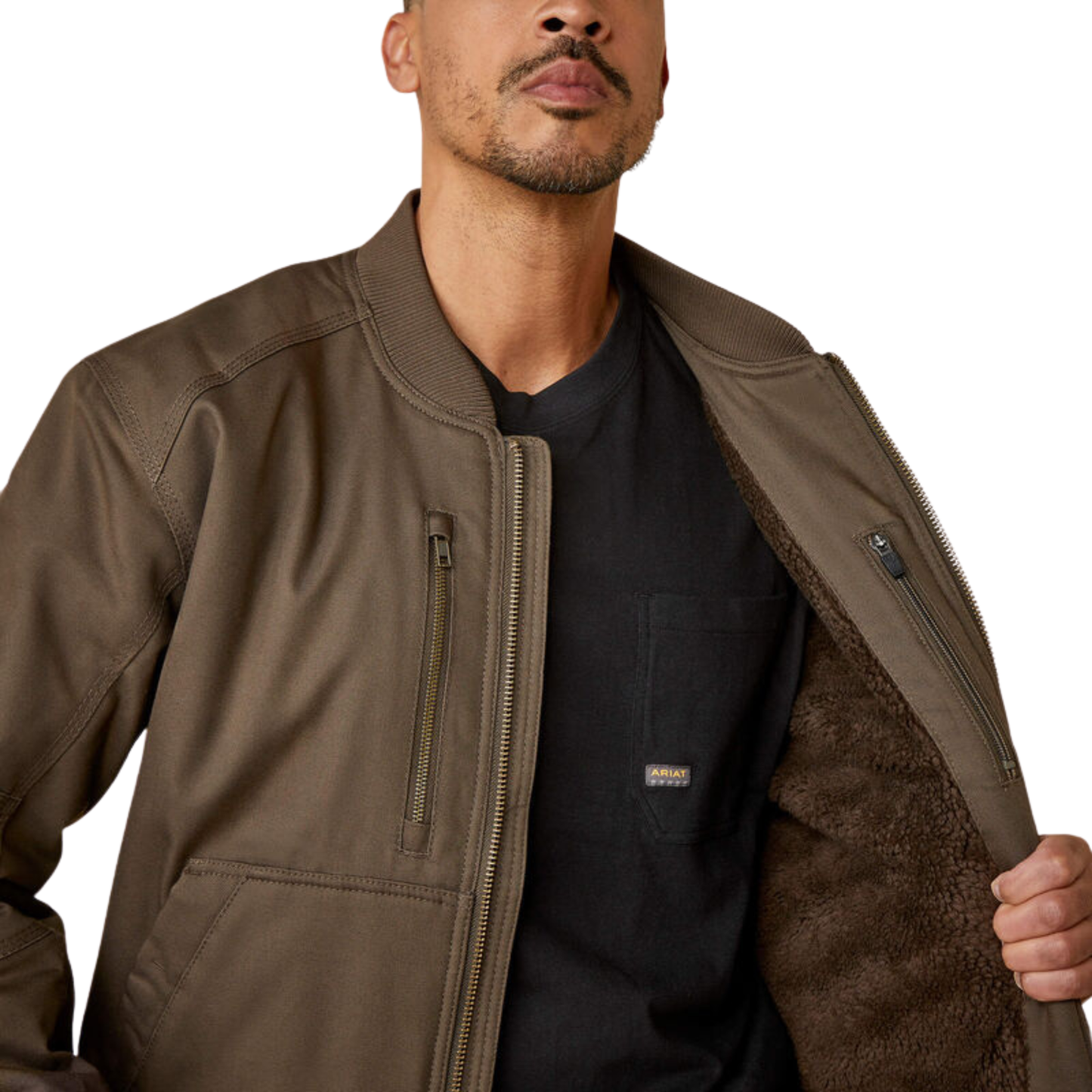 Ariat Men's Rebar Stretch Canvas Bomber Jacket Wren