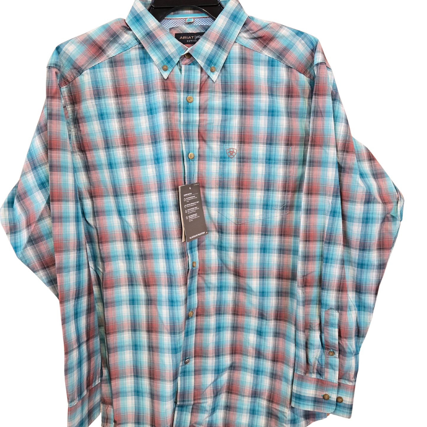 Ariat Men's Pro Series Brooklyn Long Sleeve Shirt - Aqua Blue