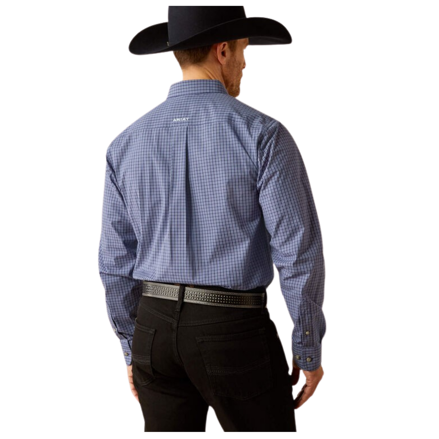 Ariat Men's Long Sleeve Pro Series Calvin Classic Fit Shirt- Navy