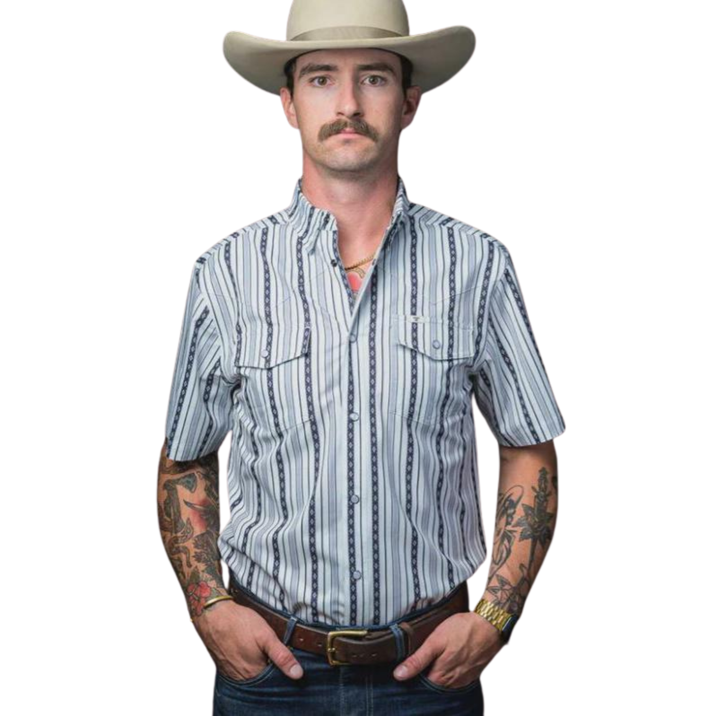 Ferrell Brand Men's Ed Short Sleeve Snap Shirt - Assorted Colours