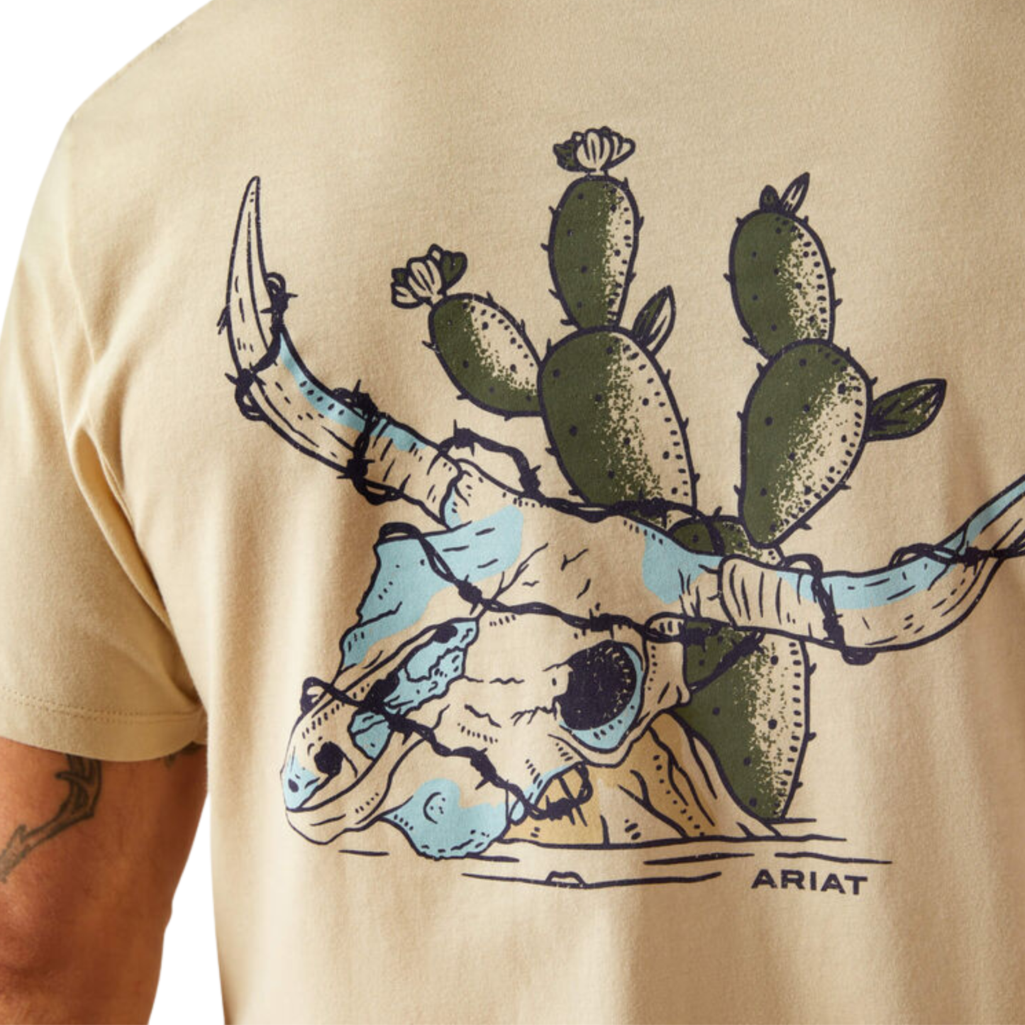 Ariat Men's Short Sleeve Bleached Bones Tee Shirt - Natural