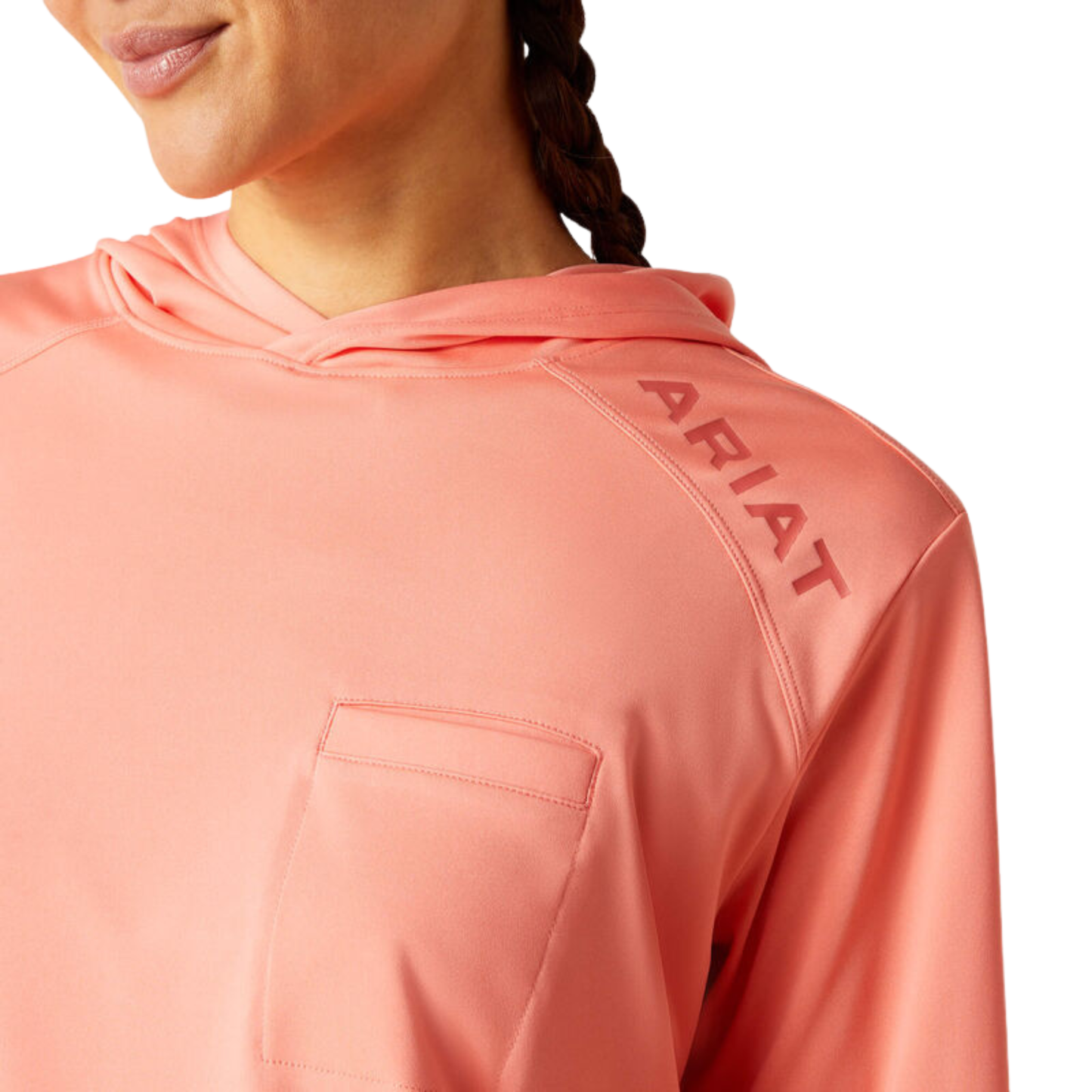 Ariat Women's Rebar Sunblocker Hooded T-Shirt - Shell Pink