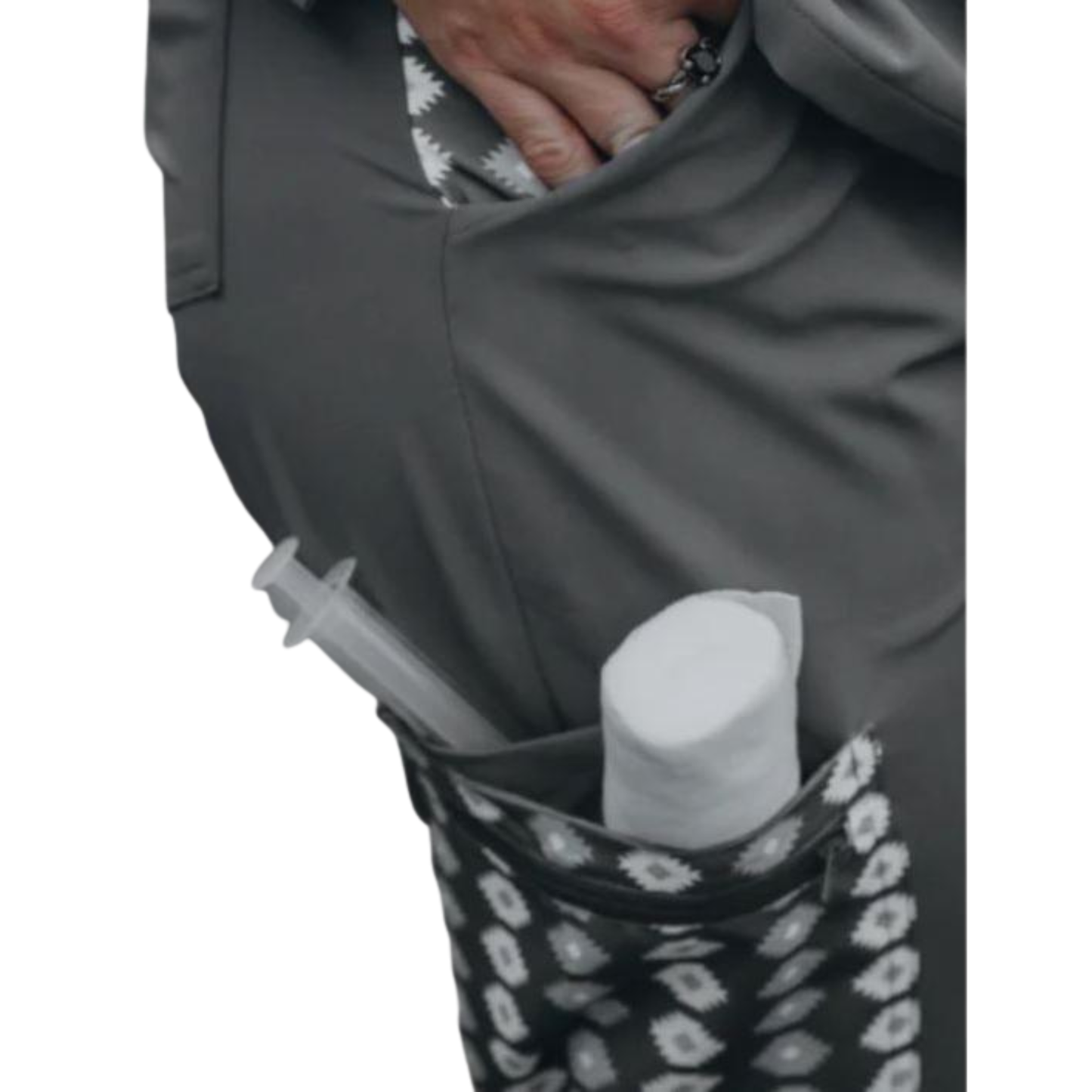 Spurrin' Scrubs Aztec Jogger Pants - Grey
