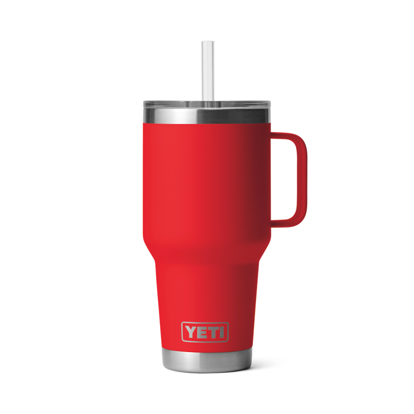 Yeti Rambler 1L Straw Mug w/Straw Lid - Rescue Red