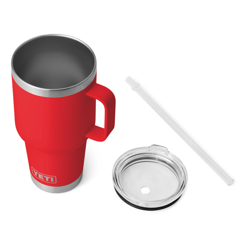 Yeti Rambler 1L Straw Mug w/Straw Lid - Rescue Red