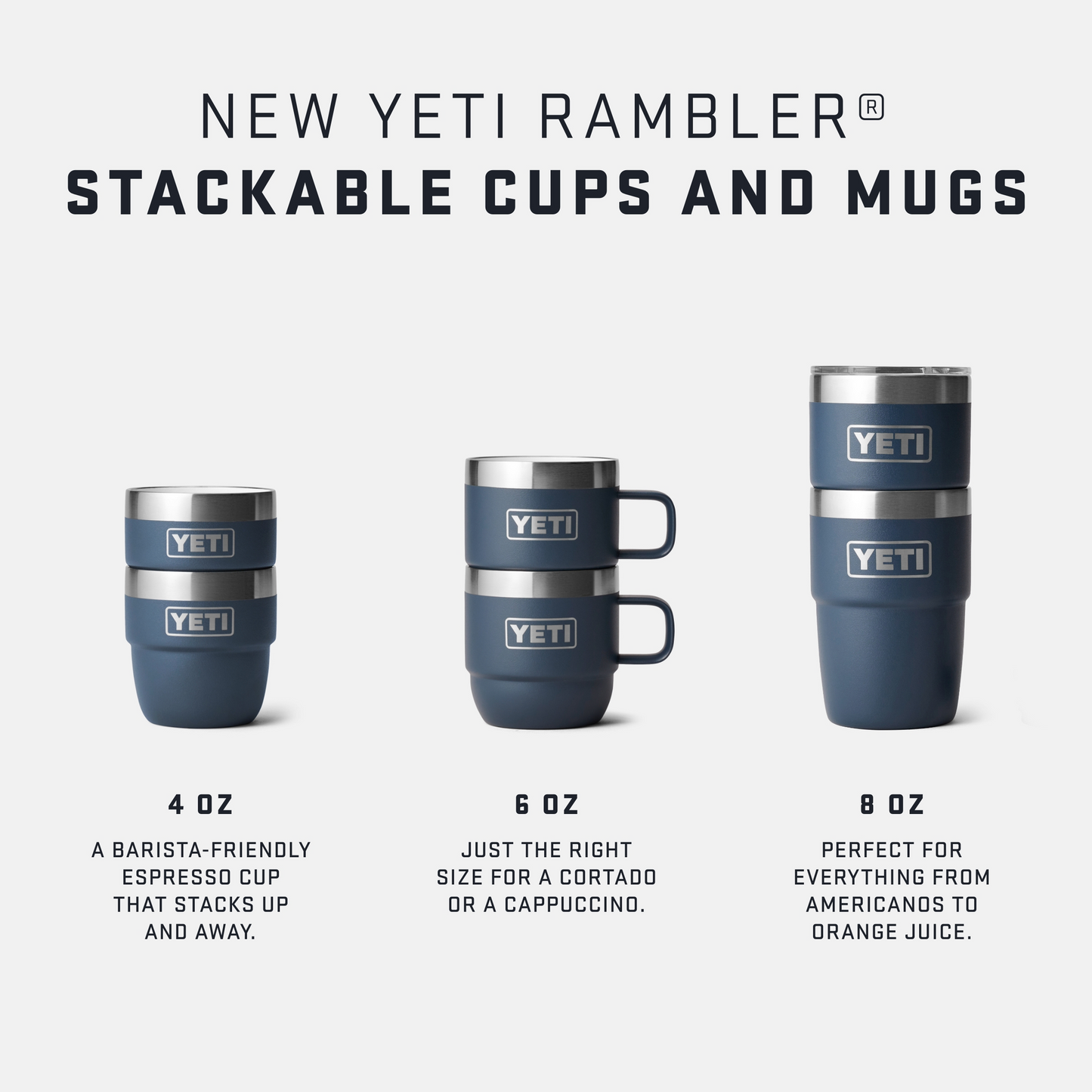 Yeti Rambler 177ml Stackable Mugs - Charcoal