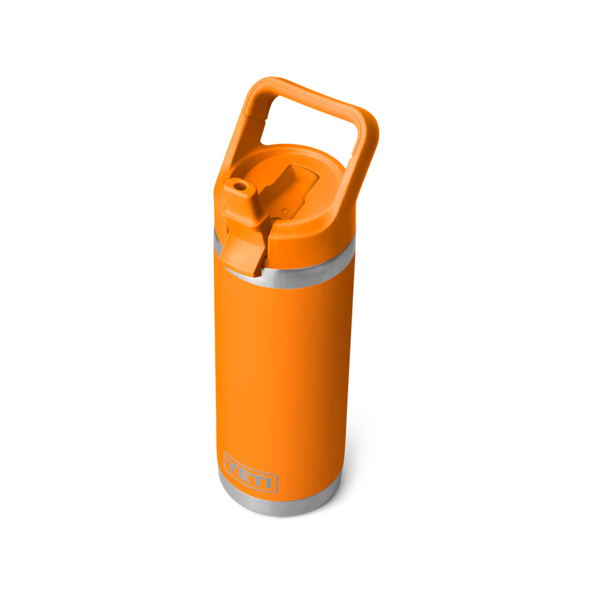 Yeti Rambler 532ml Water Bottle w/Colour-Matched Straw Cap - King Crab Orange