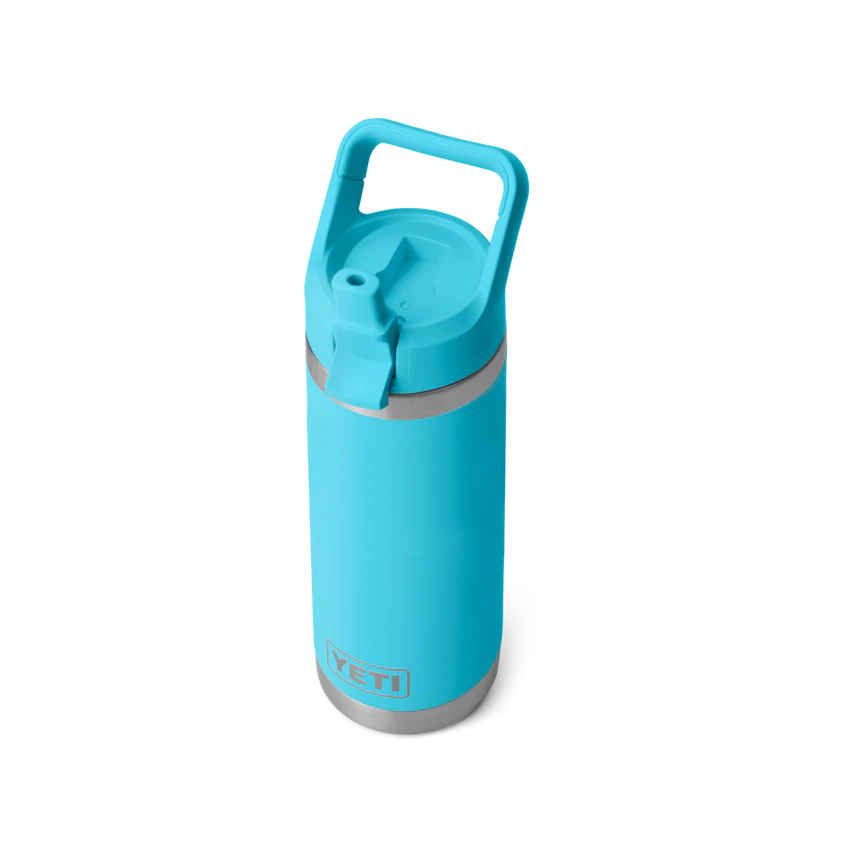 Yeti Rambler 532ml Water Bottle w/Colour-Matched Straw Cap - Reef Blue